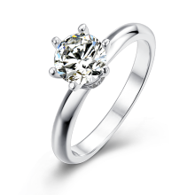 Wholesale Sterling Silver Lady Engagement Ring Moissanite Ring
